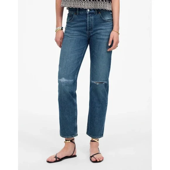 Madewell The Dean Easy Straight Crop Jeans NWT Womens 25 High Rise 27 Inseam - Picture 5 of 8